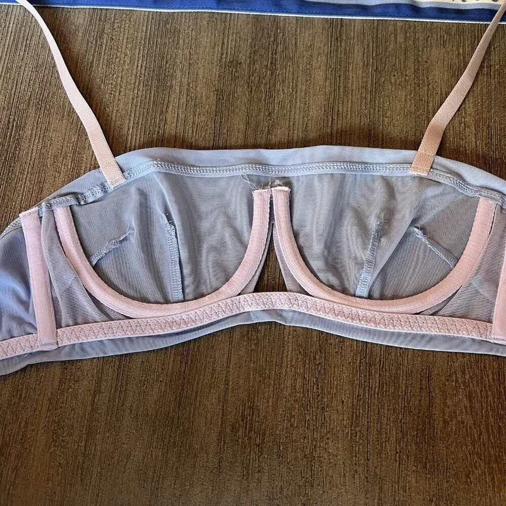 NWT We Are HAH Free People Wired Bra 30-38A 30A 32A 34A 36A 38A Periwinkle Sheer